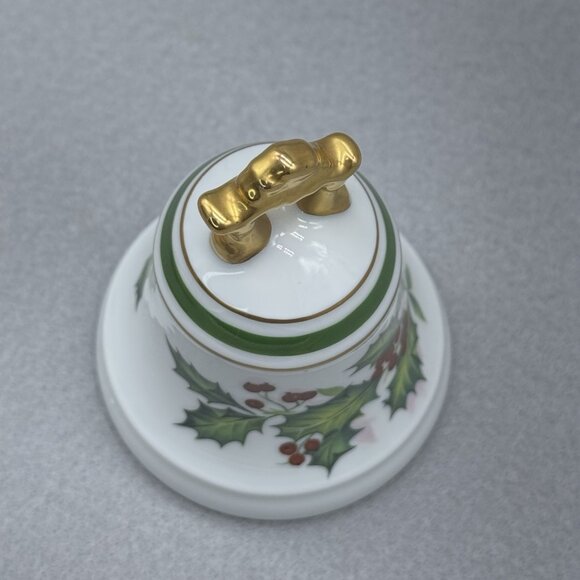 Vintage L Bernardaud Limoges Christmas Ceramic Bell Holly Berries Holiday France - Picture 13 of 14